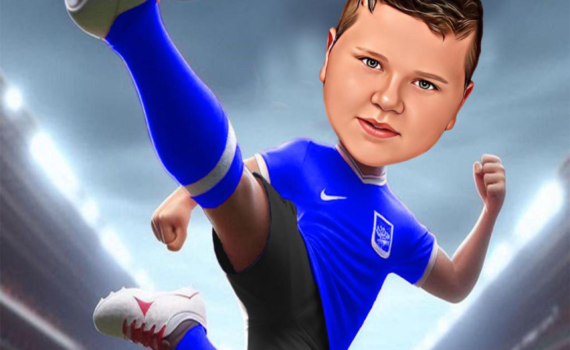 Soccer-Themed Caricature