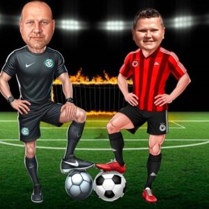 Soccer-Themed Caricature